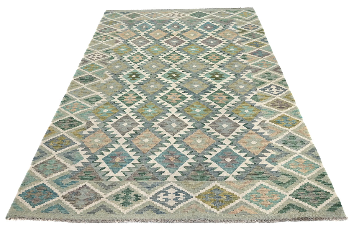 Maimana Kilim Afghan Rug – Pastel Diamond