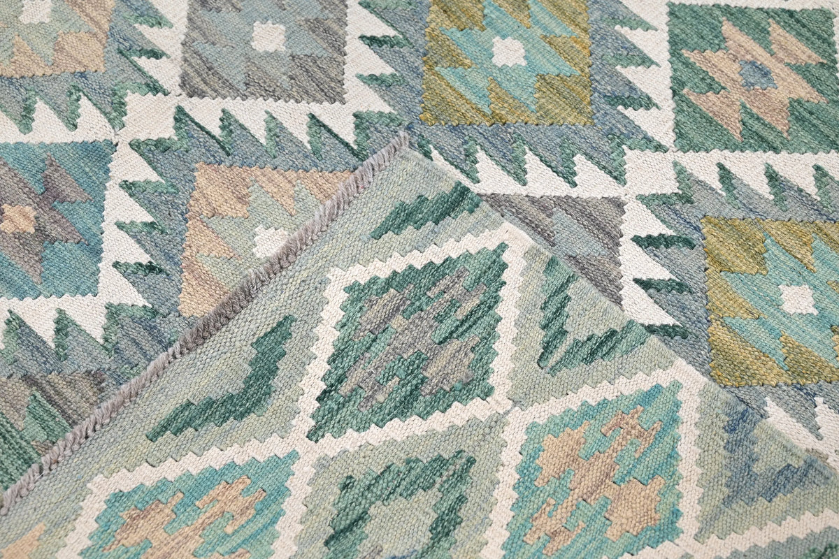 Maimana Kilim Afghan Rug – Pastel Diamond