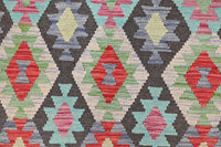 Maimana Kilim Afghan Rug – Charcoal Medallion