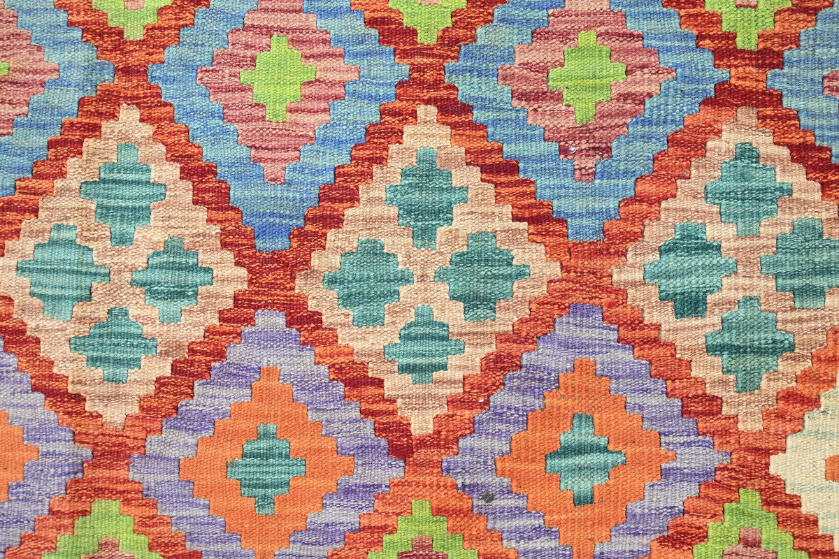 Maimana Kilim Afghan Rug – Earthy Lattice
