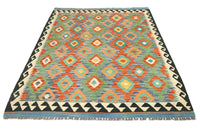 Maimana Kilim Afghan Rug – Azure Medallion