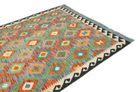 Maimana Kilim Afghan Rug – Azure Medallion