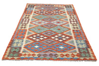 Maimana Kilim Afghan Rug – Terracotta Prism