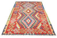 Maimana Kilim Afghan Rug – Crimson Cascade