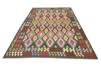 Maimana Kilim Afghan Rug – Charcoal Diamond