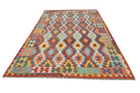 Maimana Kilim Afghan Rug – Rustic Lattice