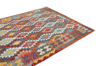 Maimana Kilim Afghan Rug – Rustic Lattice
