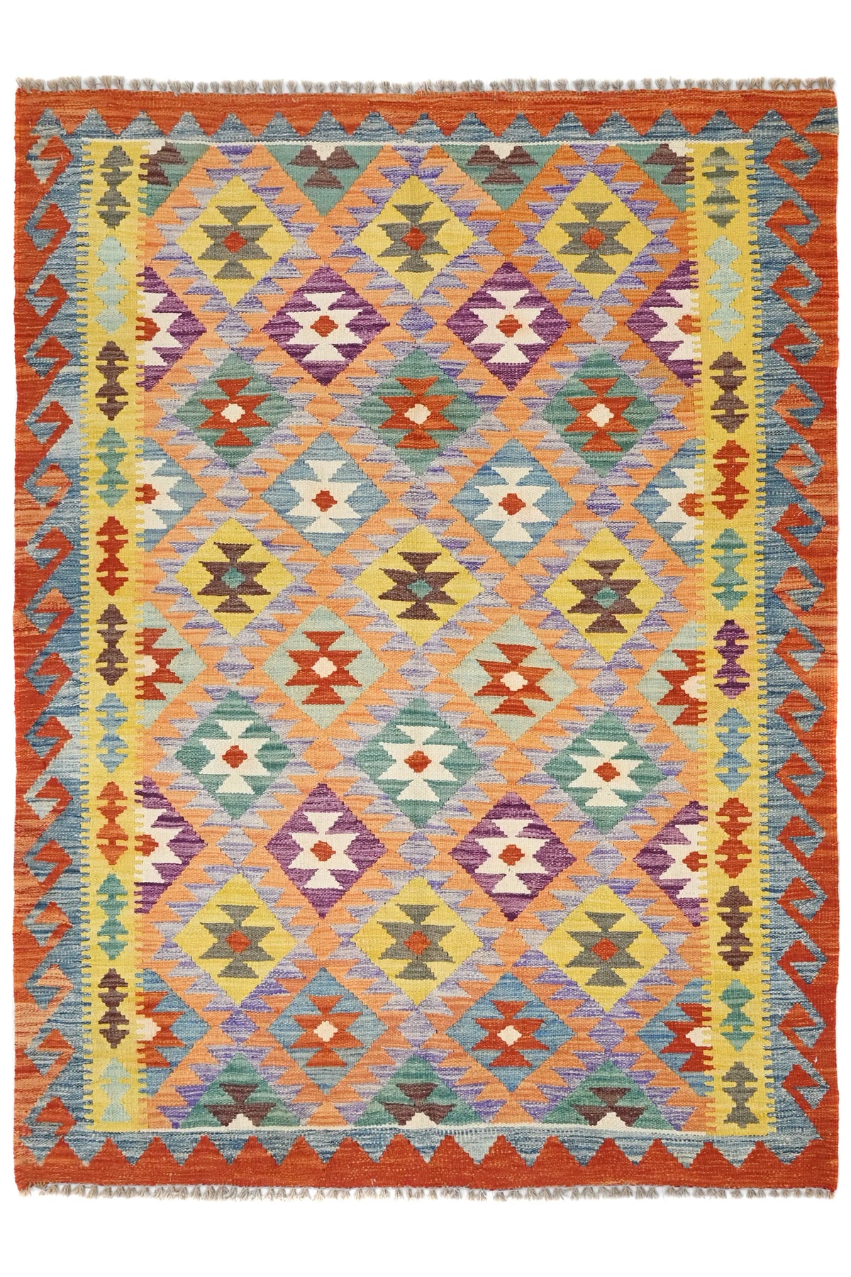 Maimana Kilim Afghan Rug – Amber Medallion