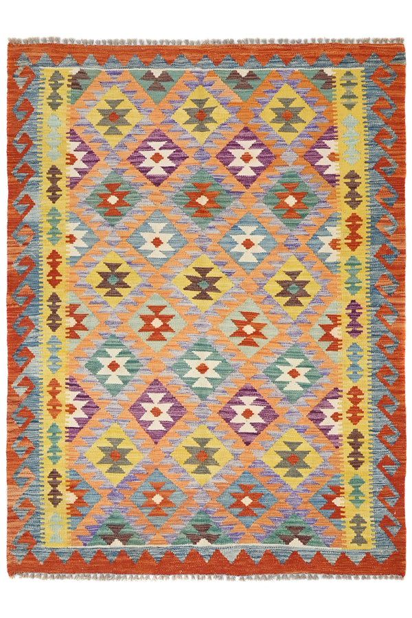 Maimana Kilim Afghan Rug – Amber Medallion