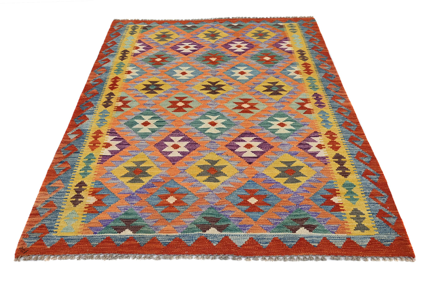 Maimana Kilim Afghan Rug – Amber Medallion