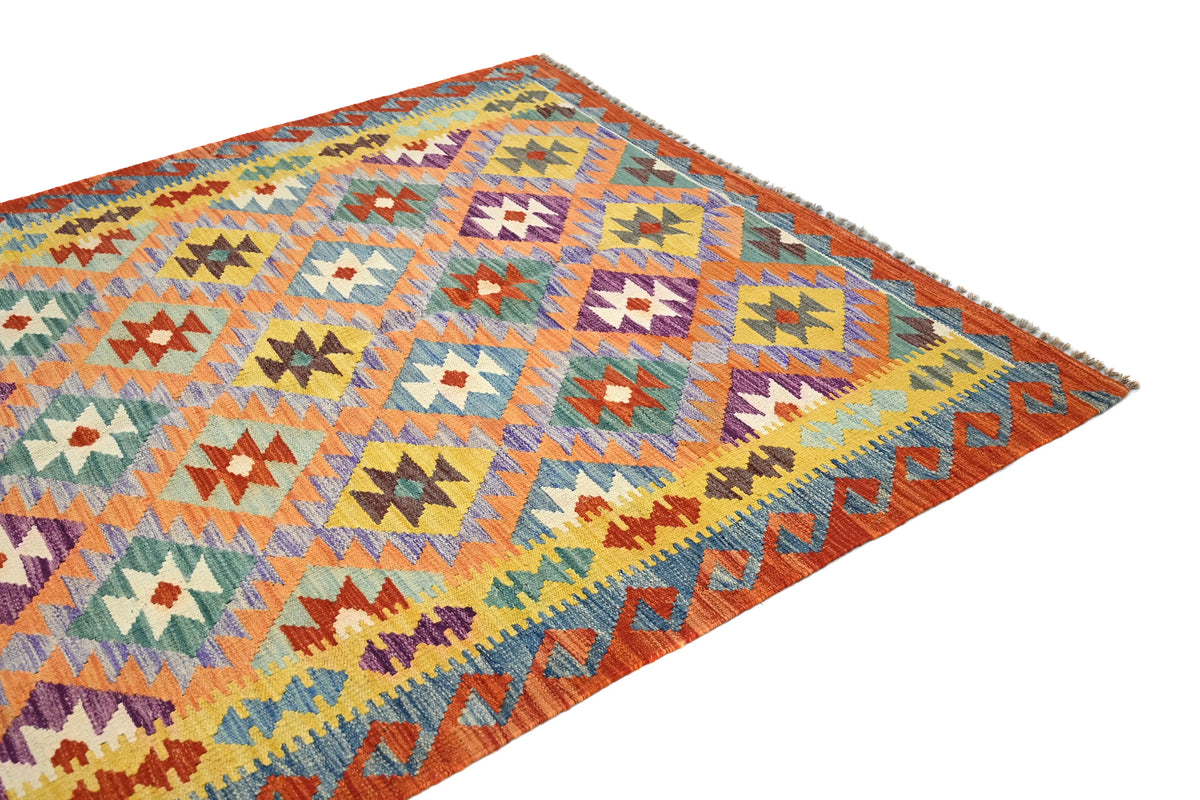 Maimana Kilim Afghan Rug – Amber Medallion