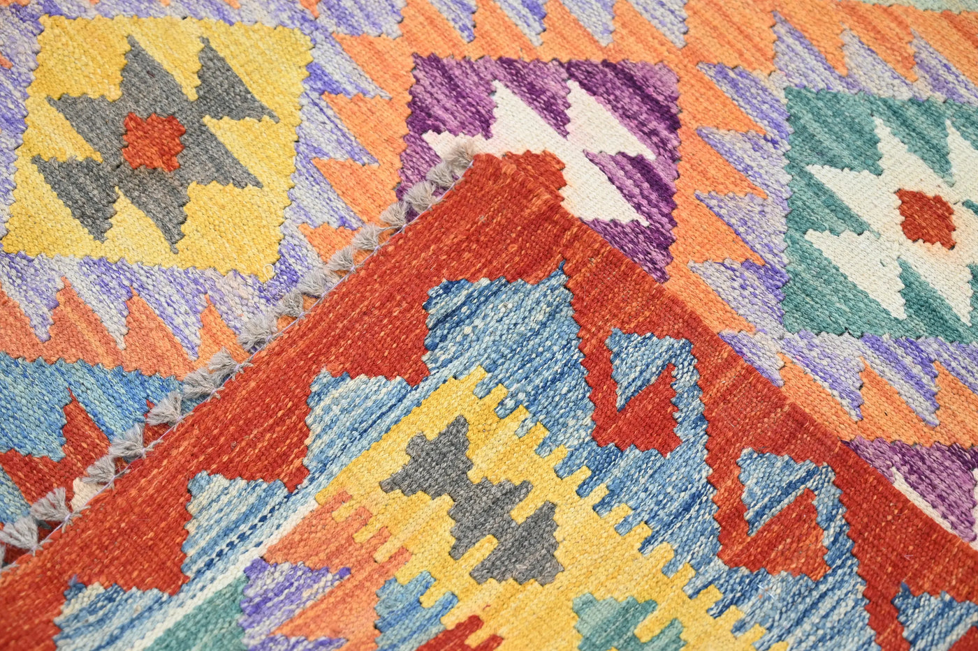 Maimana Kilim Afghan Rug – Amber Medallion