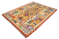 Maimana Kilim Afghan Rug – Earthy Chevron