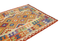 Maimana Kilim Afghan Rug – Earthy Chevron