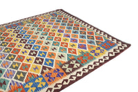 Maimana Kilim Afghan Rug – Prism Diamond