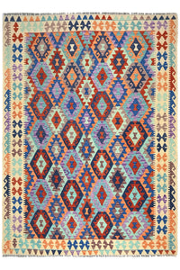 Maimana Kilim Afghan Rug – Indigo Diamond