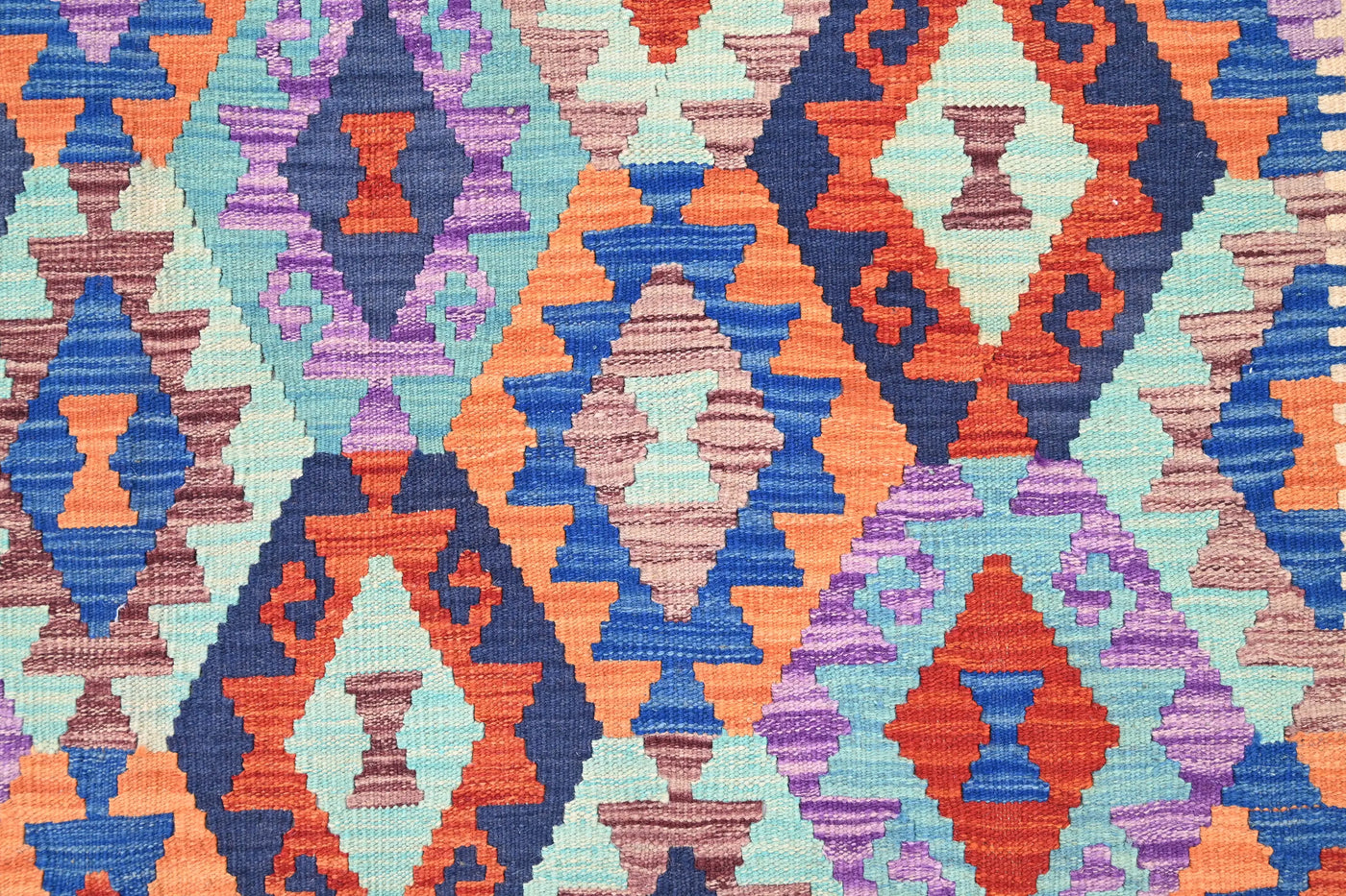 Maimana Kilim Afghan Rug – Indigo Diamond