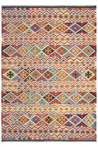 Maimana Kilim Afghan Rug – Chevron Band