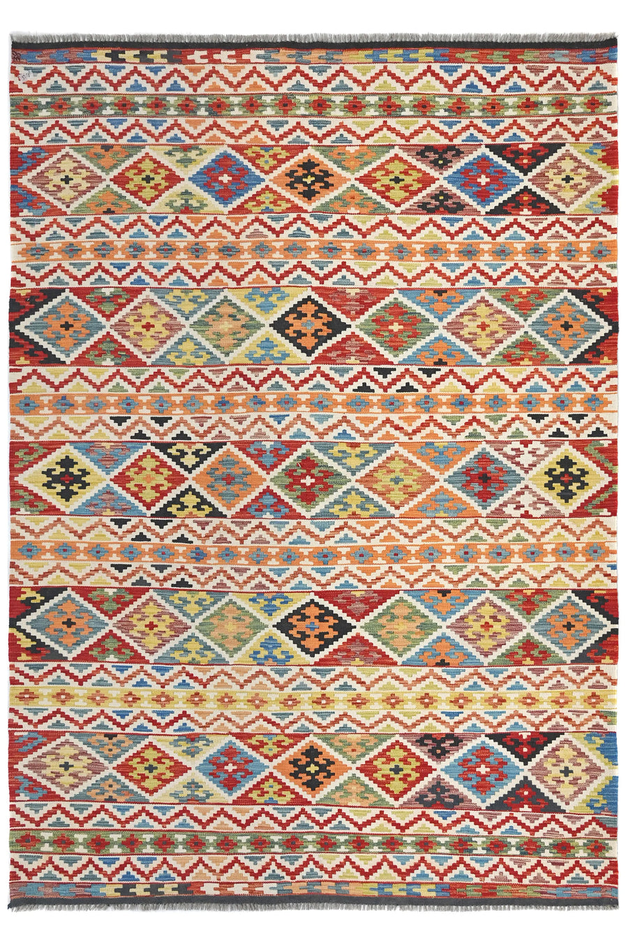 Maimana Kilim Afghan Rug – Chevron Band