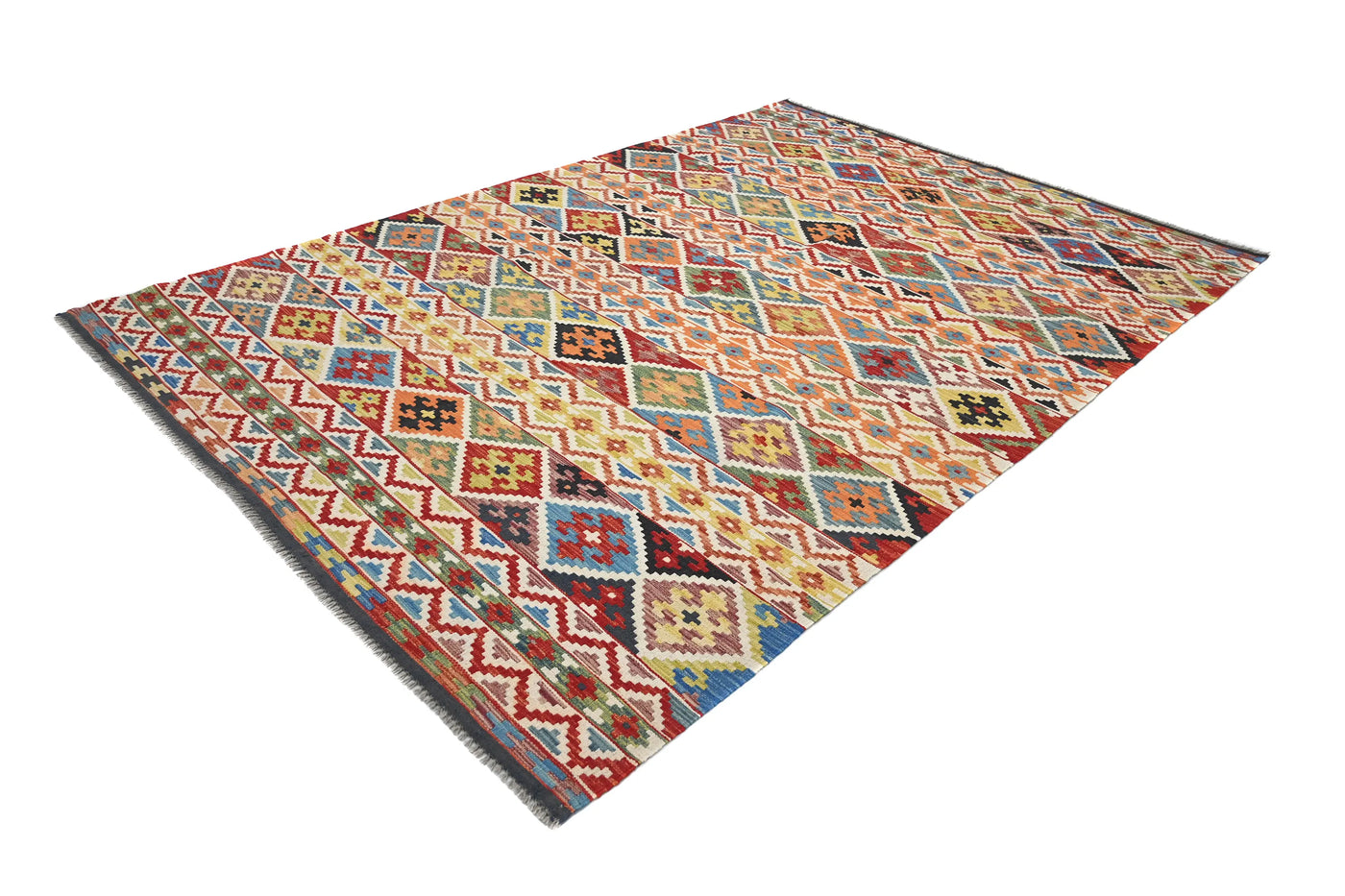 Maimana Kilim Afghan Rug – Chevron Band