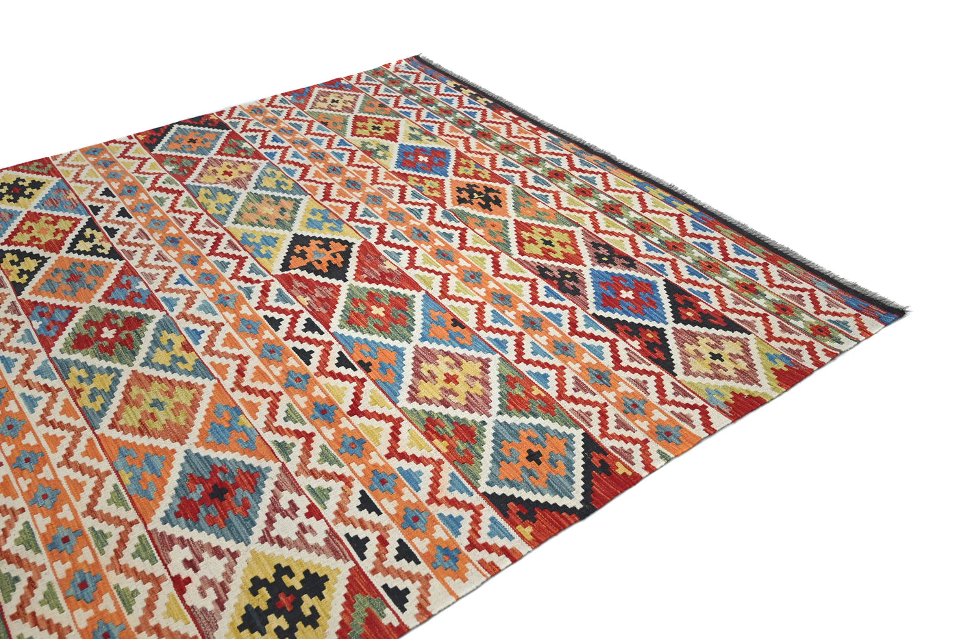Maimana Kilim Afghan Rug – Chevron Band