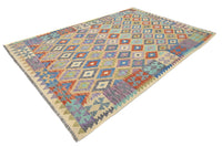 Maimana Kilim Afghan Rug – Pastel Prism