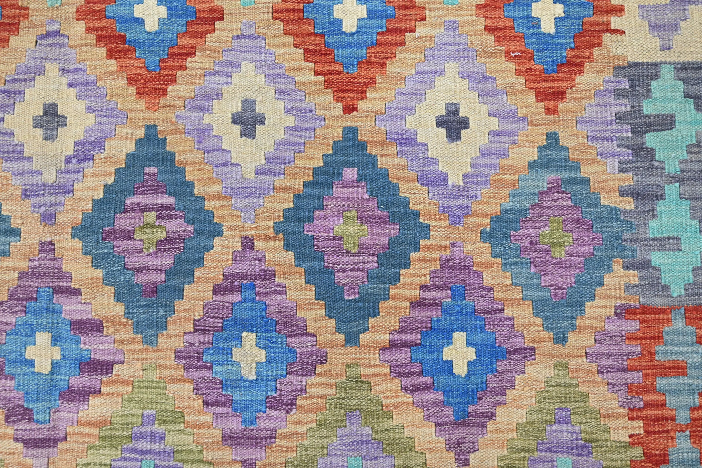 Maimana Kilim Afghan Rug – Pastel Prism