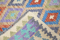 Maimana Kilim Afghan Rug – Pastel Prism