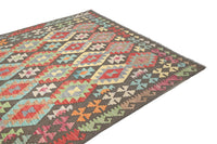 Maimana Kilim Afghan Rug – Charcoal Earth