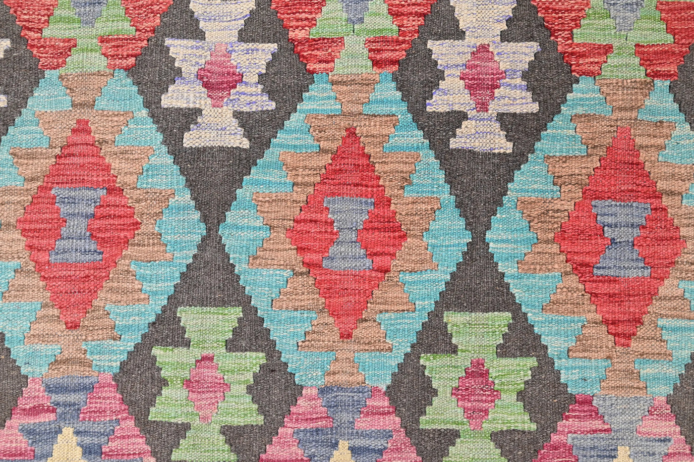 Maimana Kilim Afghan Rug – Charcoal Earth