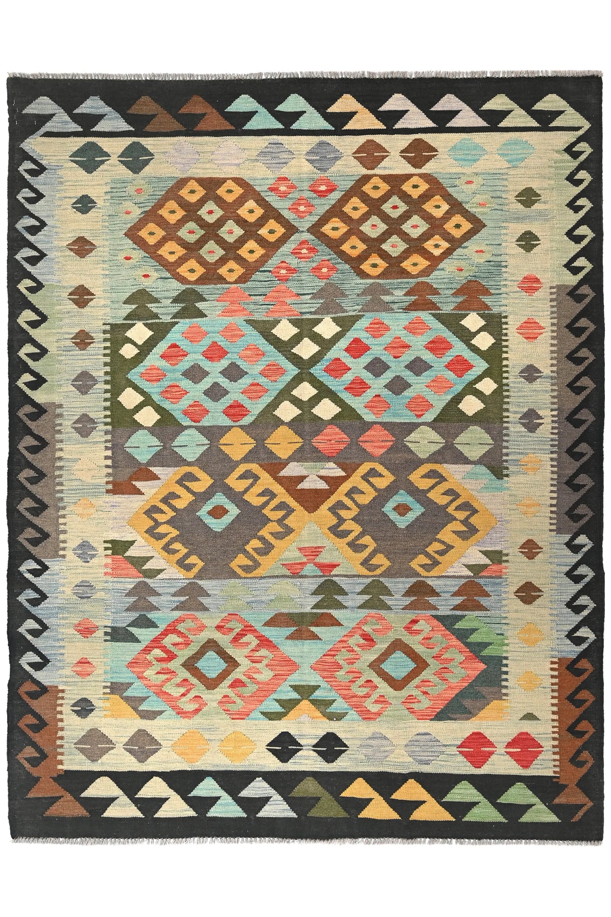 Maimana Kilim Afghan Rug – Earthy Horizon
