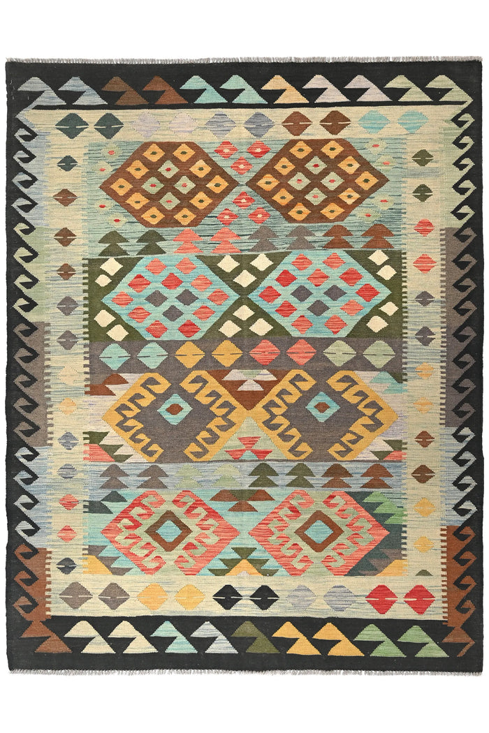 Maimana Kilim Afghan Rug – Earthy Horizon