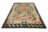 Maimana Kilim Afghan Rug – Earthy Horizon