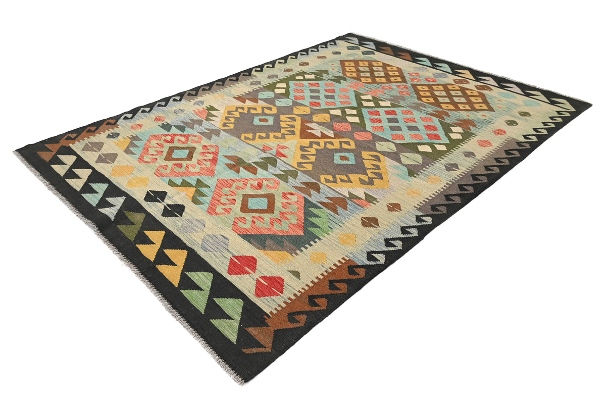 Maimana Kilim Afghan Rug – Earthy Horizon