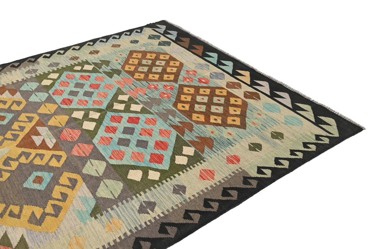 Maimana Kilim Afghan Rug – Earthy Horizon