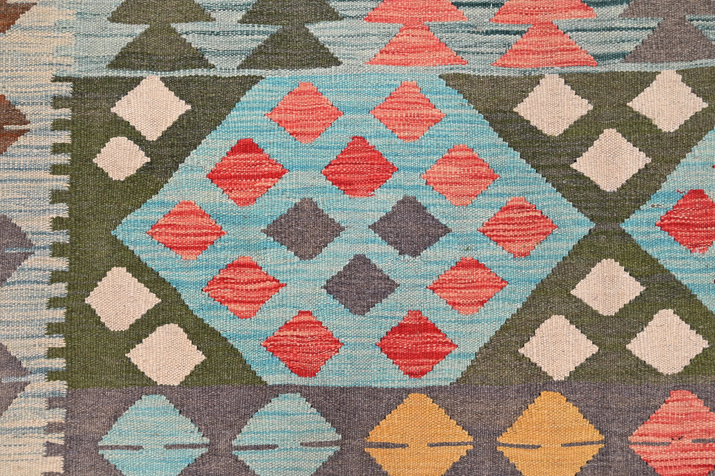 Maimana Kilim Afghan Rug – Earthy Horizon