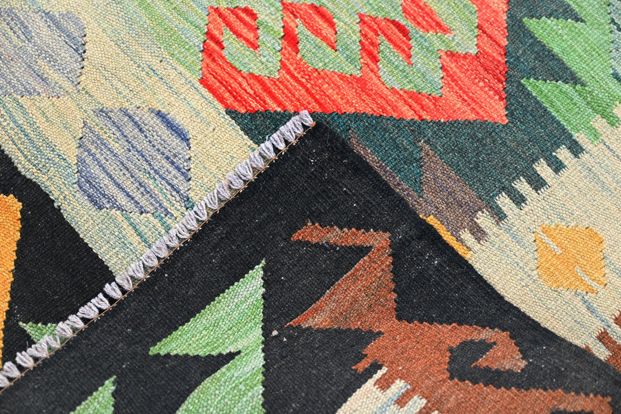 Maimana Kilim Afghan Rug – Earthy Horizon