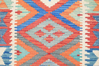 Maimana Kilim Afghan Rug – Azure Diamond