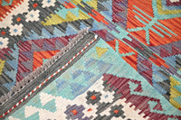 Maimana Kilim Afghan Rug – Turquoise Medallion