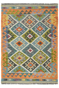Maimana Kilim Afghan Rug – Apricot Diamond
