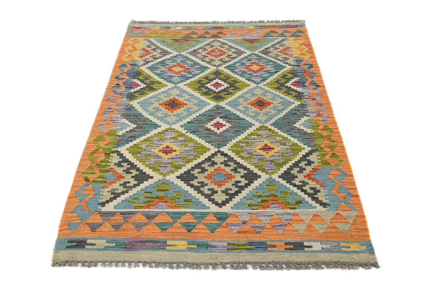 Maimana Kilim Afghan Rug – Apricot Diamond