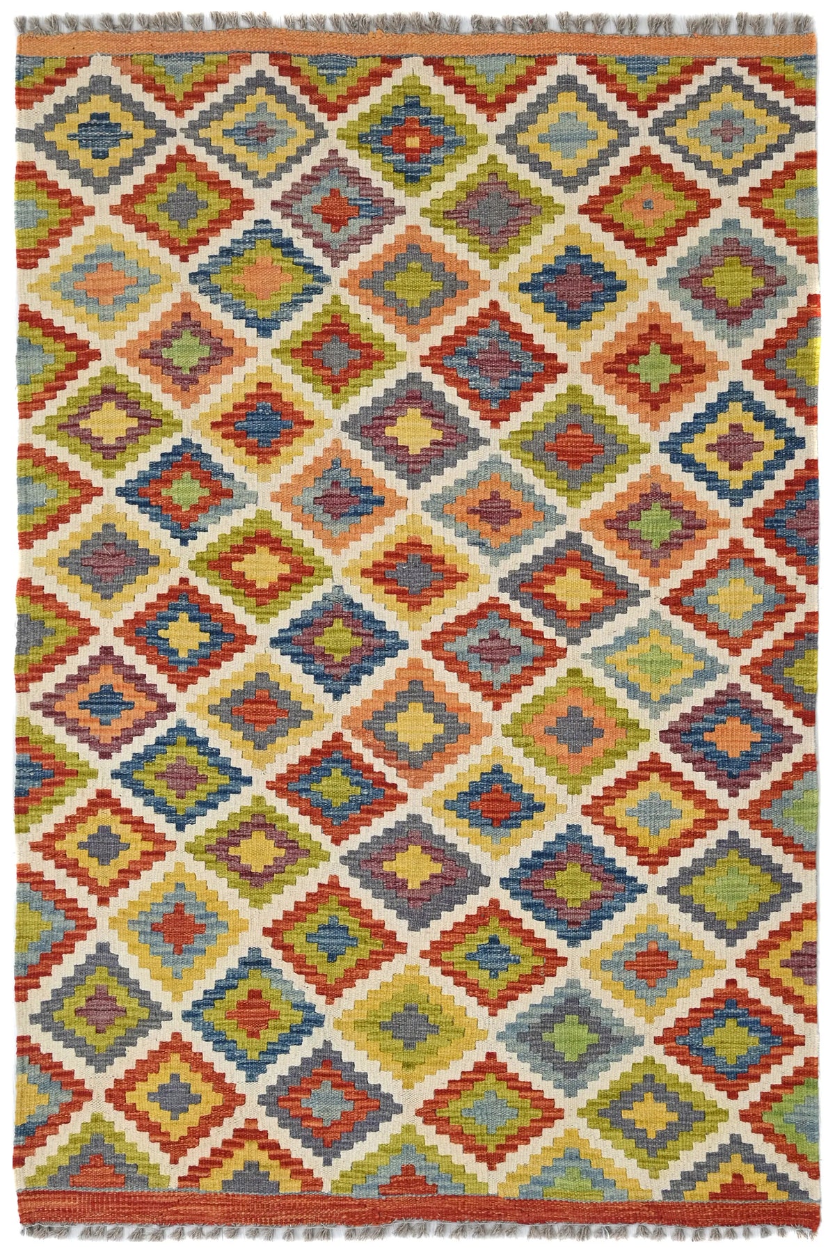 Maimana Kilim Afghan Rug – Desert Mosaic