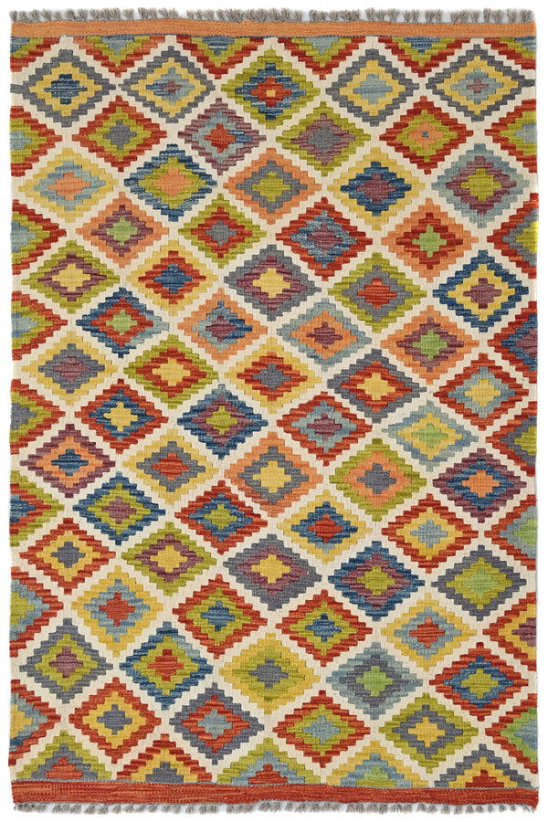 Maimana Kilim Afghan Rug – Desert Mosaic