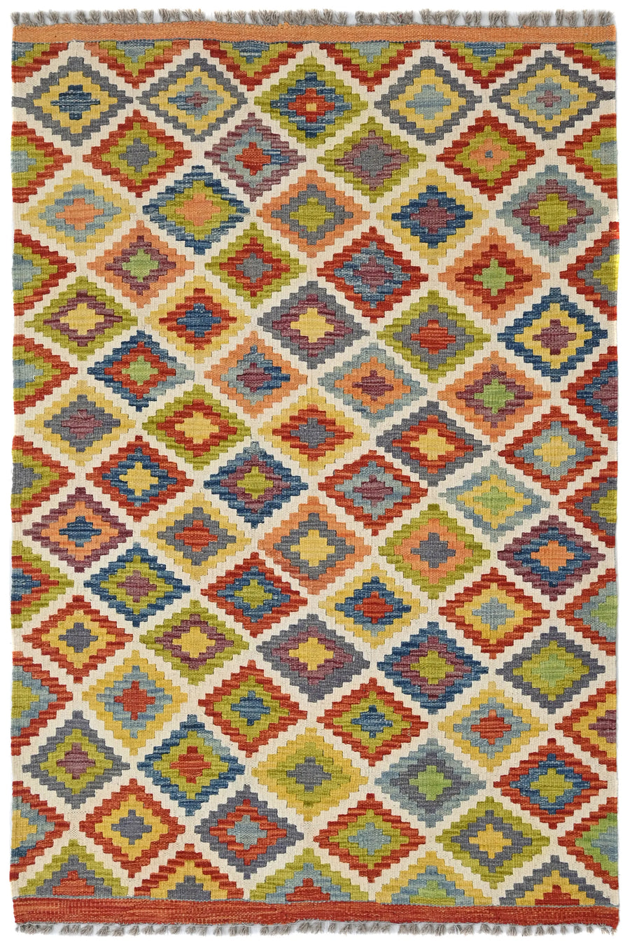 Maimana Kilim Afghan Rug – Desert Mosaic