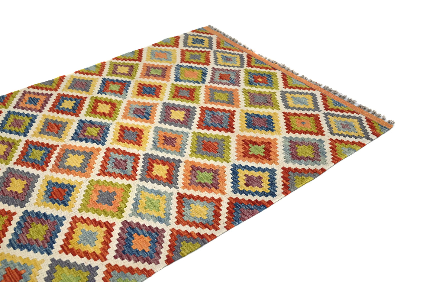 Maimana Kilim Afghan Rug – Desert Mosaic