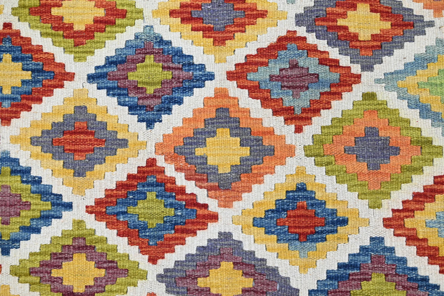 Maimana Kilim Afghan Rug – Desert Mosaic