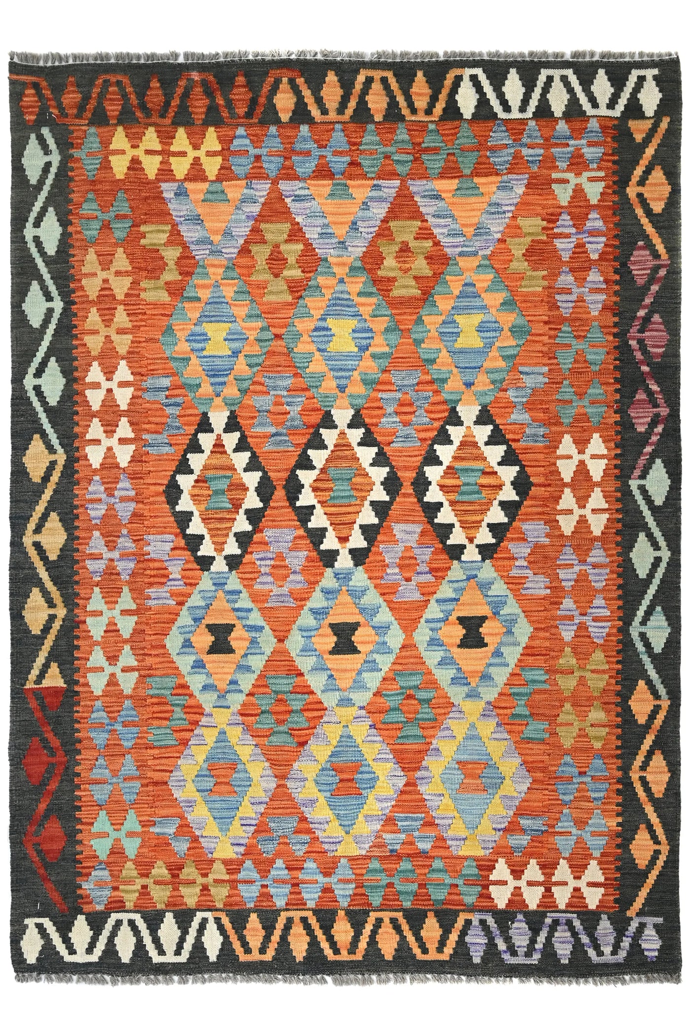 Maimana Kilim Afghan Rug – Terracotta Legacy