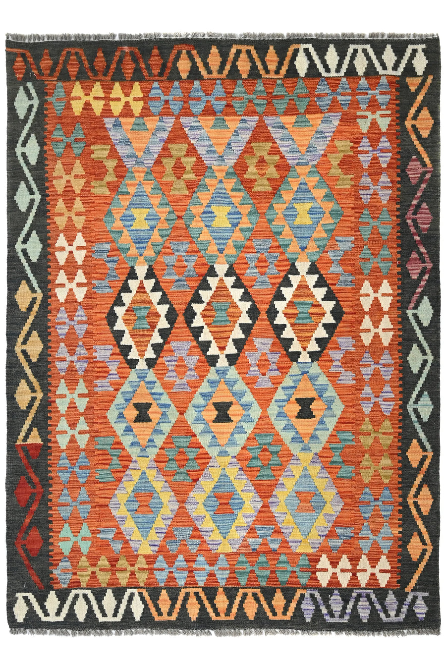 Maimana Kilim Afghan Rug – Terracotta Legacy
