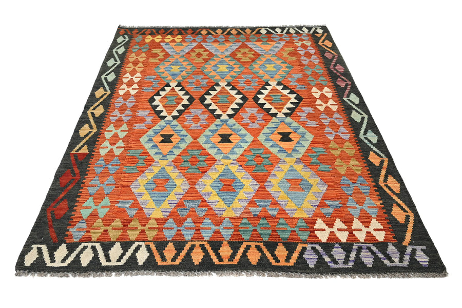 Maimana Kilim Afghan Rug – Terracotta Legacy
