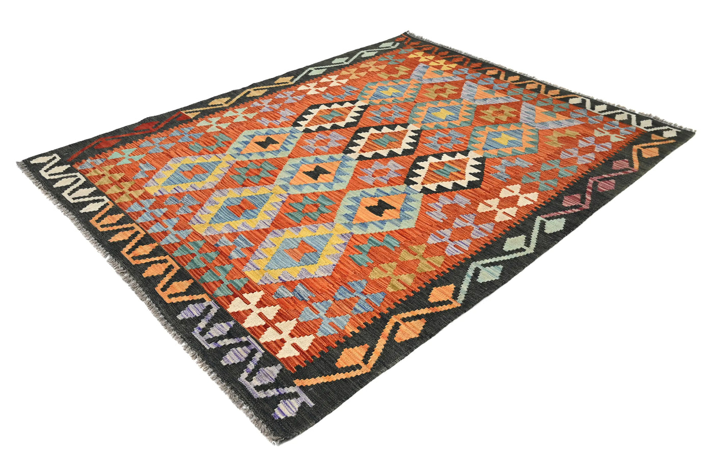 Maimana Kilim Afghan Rug – Terracotta Legacy